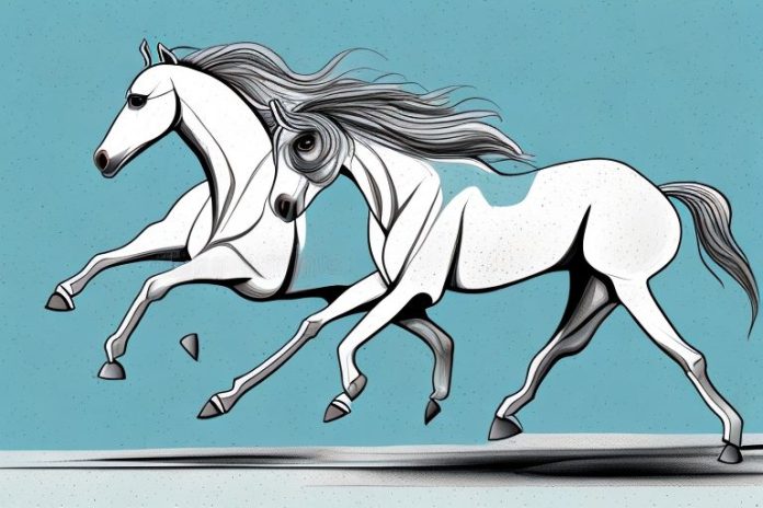 An arabian horse galloping through a scenic landscape in cape town