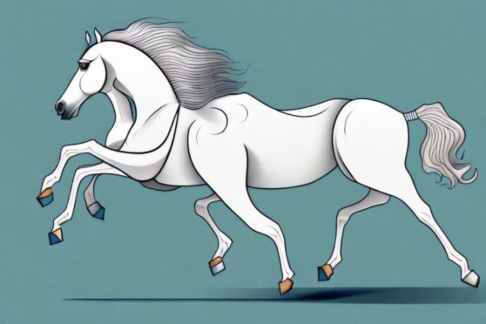 An arabian horse galloping through the south african landscape