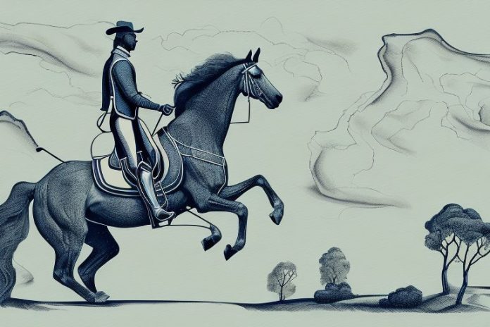 A horse and rider galloping through the countryside of graaff-reinet