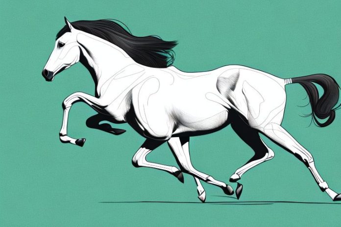 A thoroughbred horse galloping in a field in vereeniging