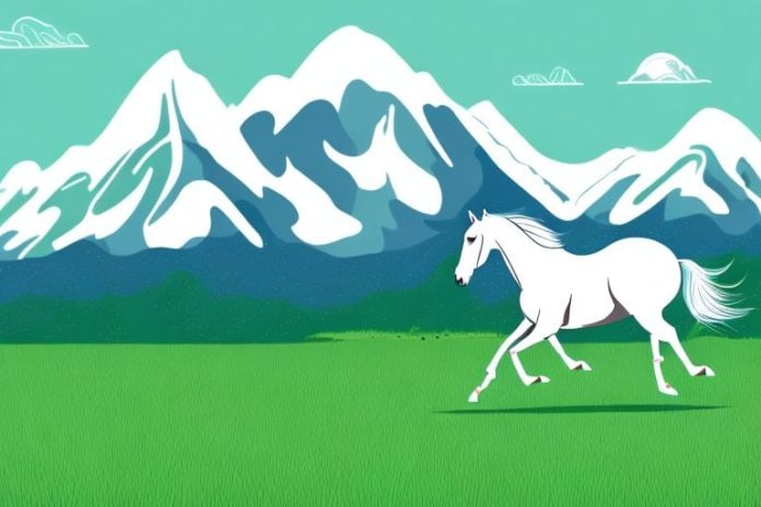 A horse in motion