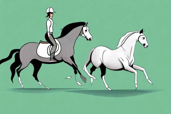 A horse and rider galloping across a grassy field in the kuruman area
