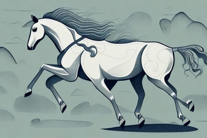 A horse galloping through the countryside of mabopane