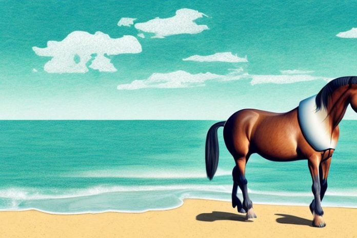 A morgan horse in a margate landscape