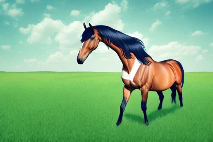 A morgan horse in a field of grass in umhlanga