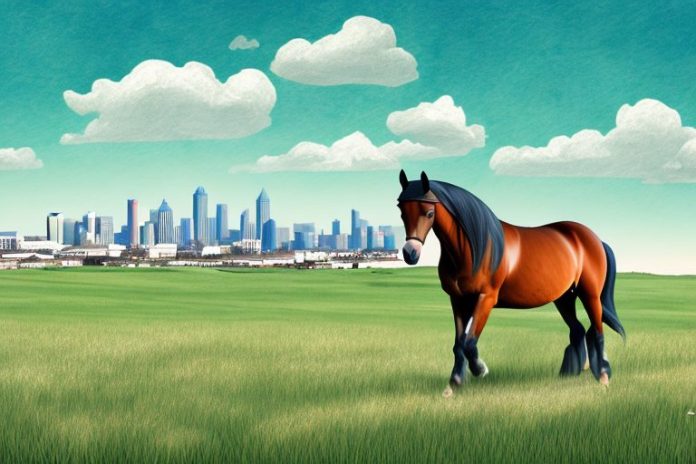 A morgan horse in a field