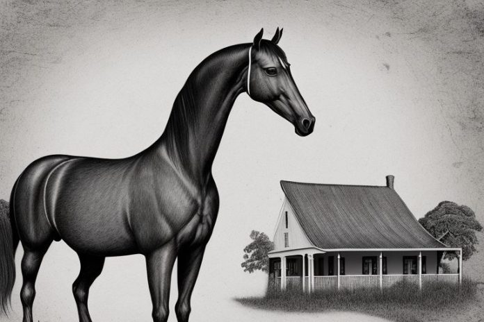 A morgan horse in a rural setting in graaff-reinet