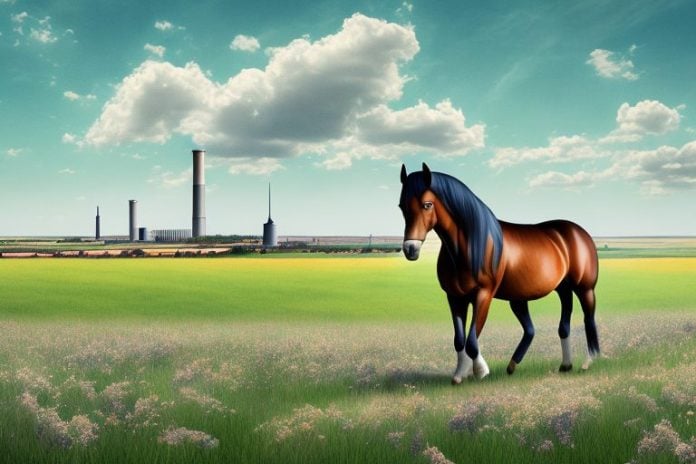 A morgan horse in a field