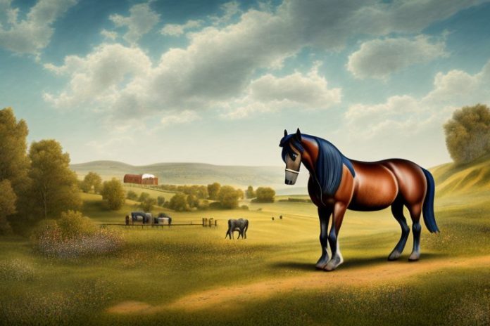 A morgan horse in a rural setting