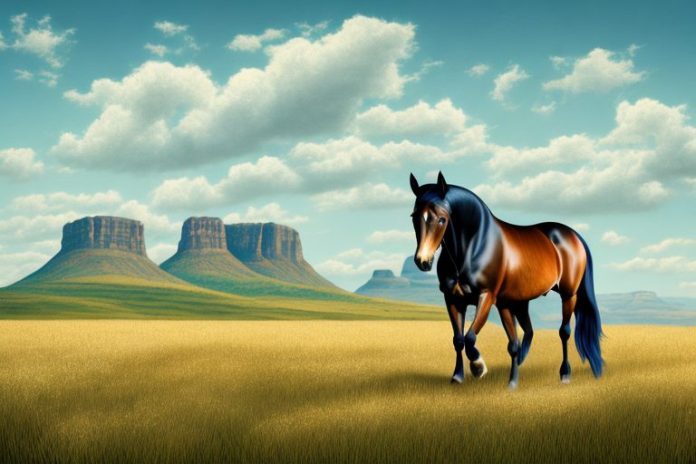A morgan horse in a field