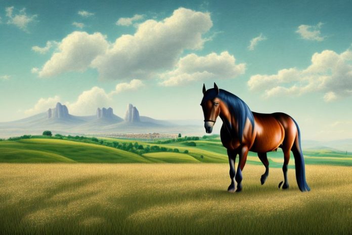 A morgan horse in a field