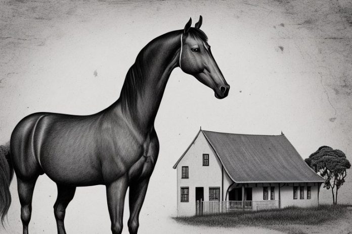 A morgan horse in a rural setting near pretoria