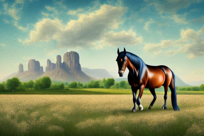 A morgan horse in a field