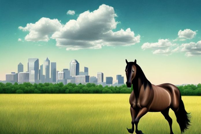 A morgan horse in a field