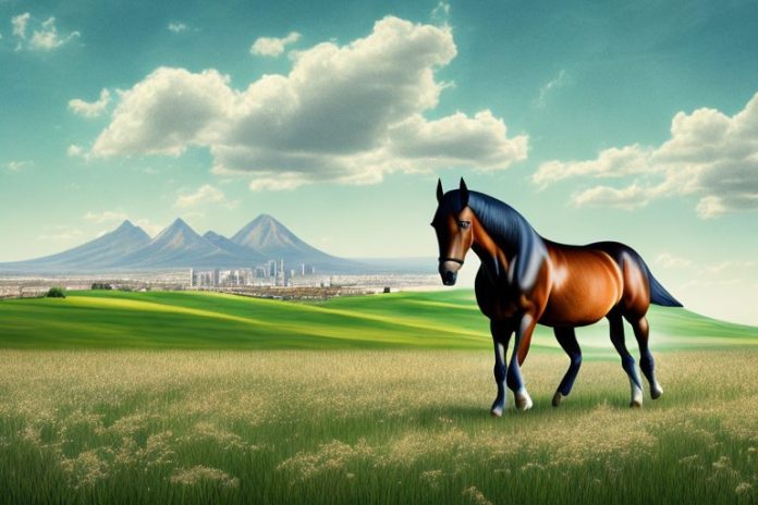 A morgan horse in a field