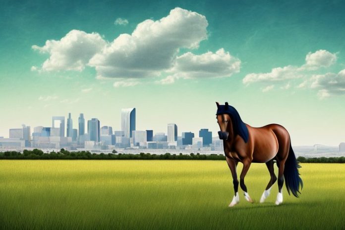 A morgan horse in a field