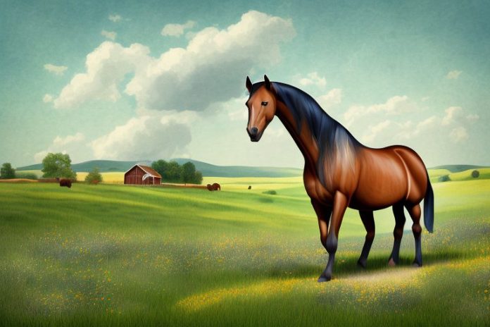 A morgan horse in a rural setting