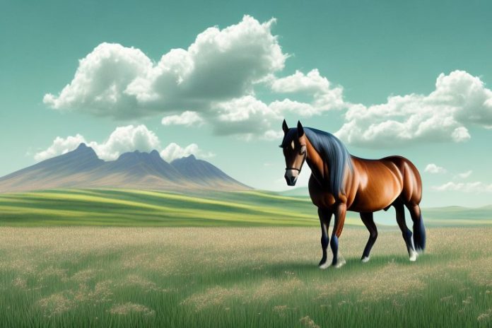A morgan horse in a field