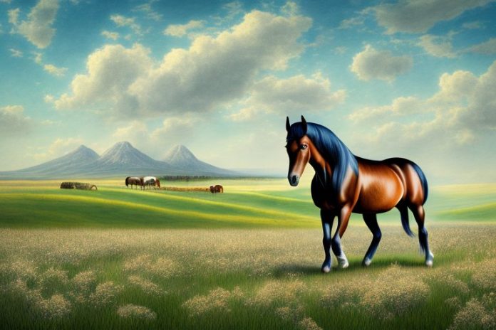 A morgan horse in a field
