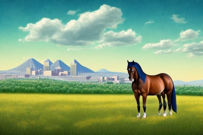 A morgan horse in a field
