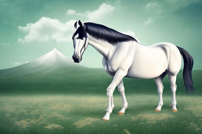 A morgan horse in a field