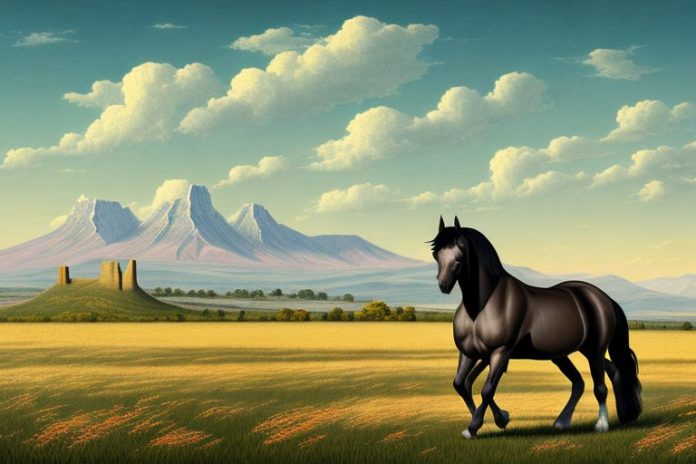 A morgan horse in a field