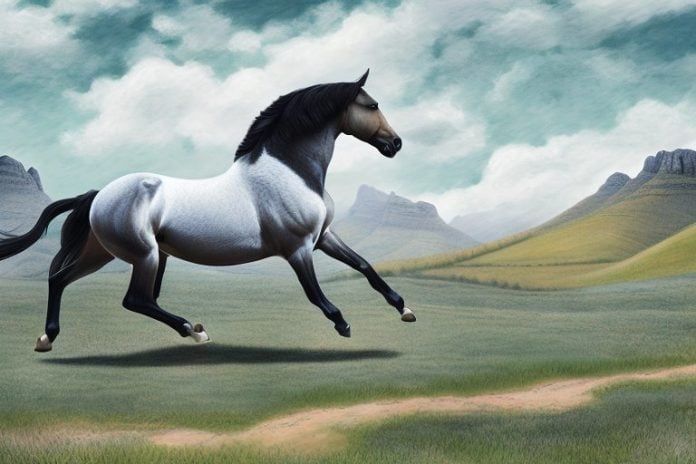 A morgan horse galloping through a scenic landscape in stellenbosch