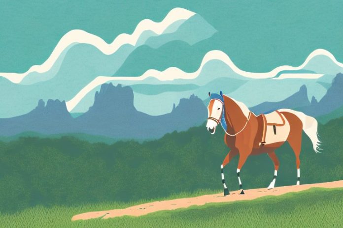 A kentucky mountain saddle horse in a scenic landscape of kwa zulu natal