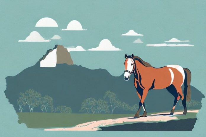 A kentucky mountain saddle horse in a scenic landscape in port shepstone