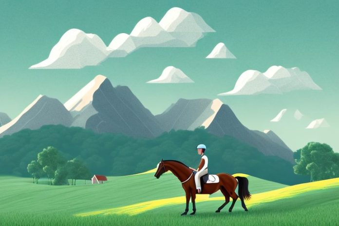 A horse and rider in the countryside