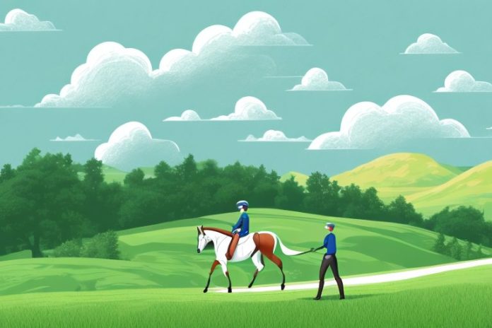 A horse and rider in the countryside