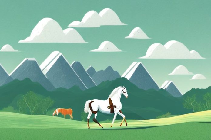 A horse and rider in the countryside