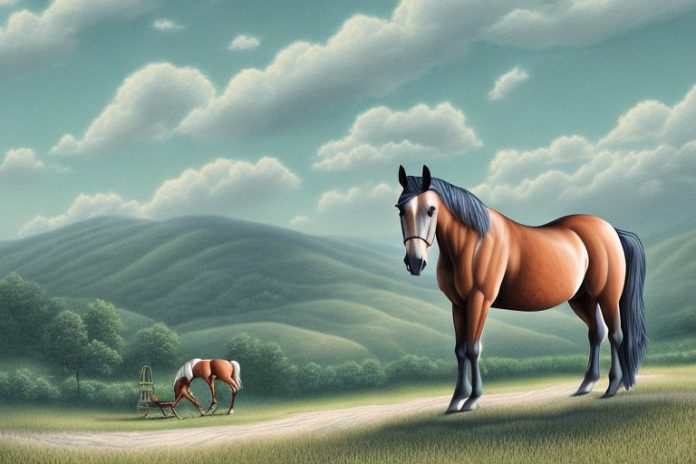 A horse in a kentucky mountain saddle