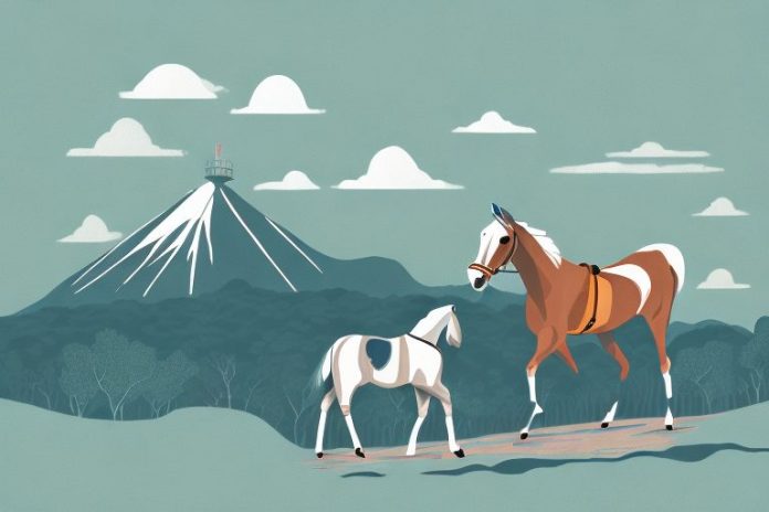 A kentucky mountain saddle horse in a scenic johannesburg landscape