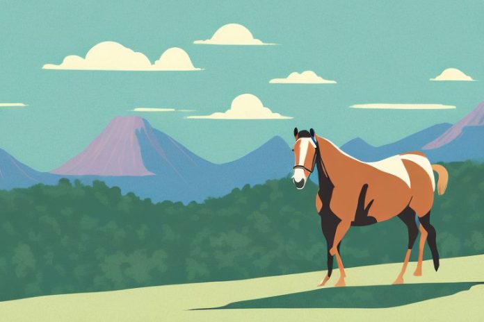 A kentucky mountain saddle horse in a scenic landscape of greater pretoria