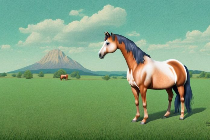 A horse in a kentucky mountain saddle