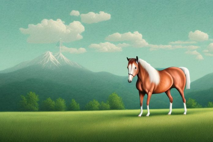 A kentucky mountain saddle horse in a rural landscape
