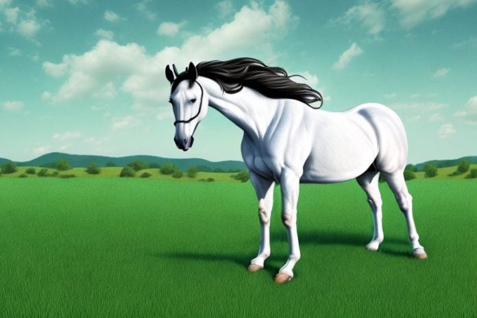 A horse in the kentucky mountain saddle style