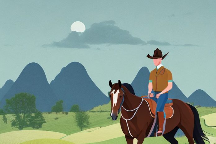 A horse and rider in the countryside