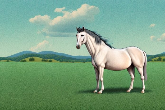 A horse in a kentucky mountain saddle