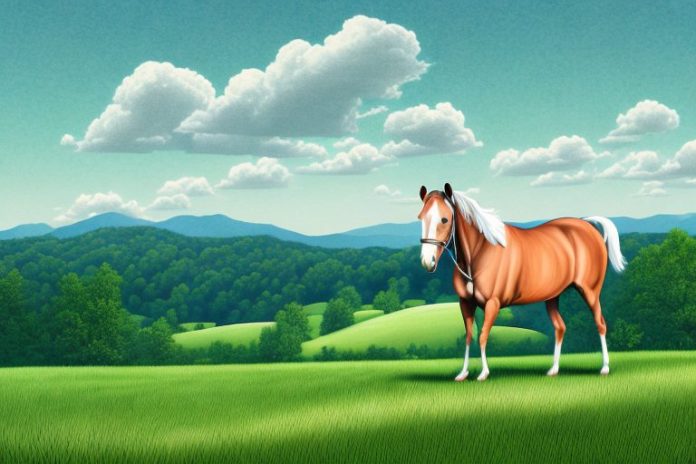 A kentucky mountain saddle horse in a rural setting
