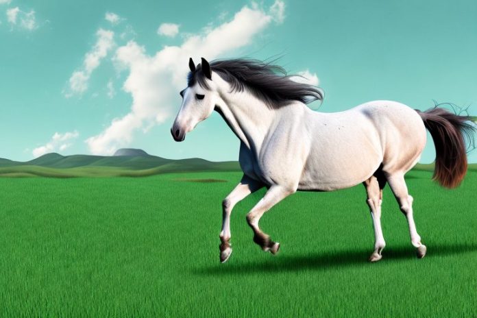 A horse in a kentucky mountain saddle