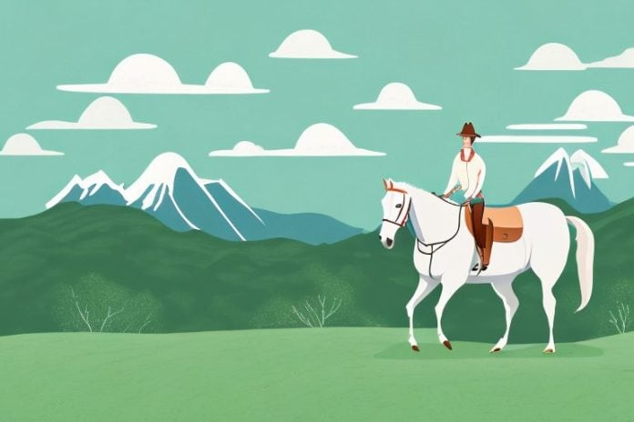 A horse and rider in the countryside