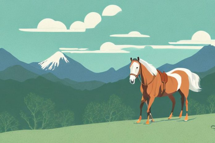 A kentucky mountain saddle horse in a scenic landscape in mogwase