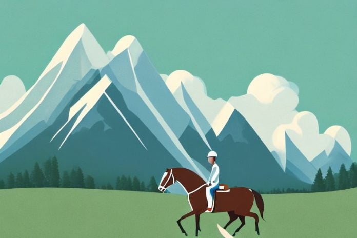 A horse and rider in the countryside