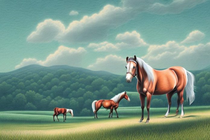A kentucky mountain saddle horse in a rural setting in worcester