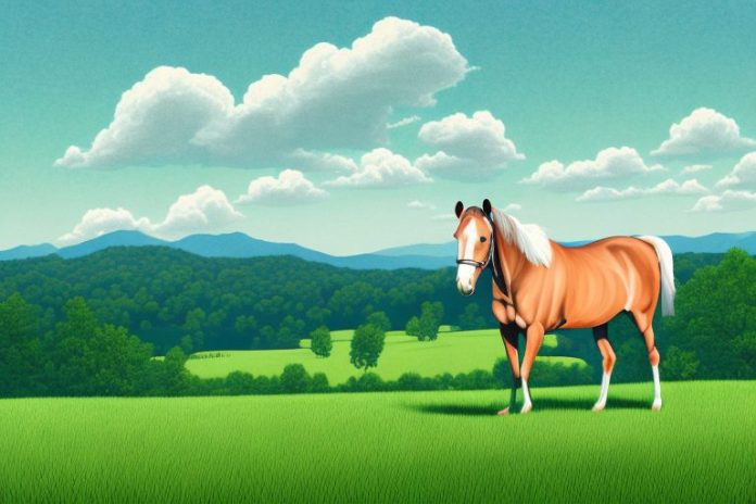 A kentucky mountain saddle horse in a rural setting