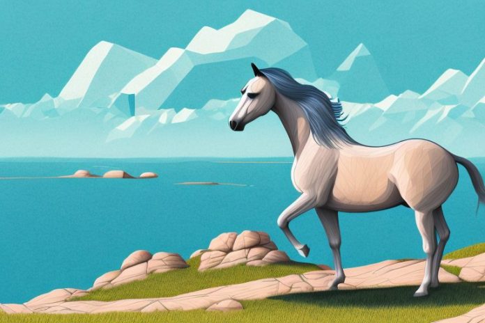 A horse with a saddle