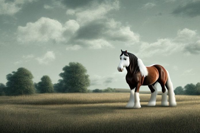 A clydesdale horse in a rural landscape near pietermaritzburg
