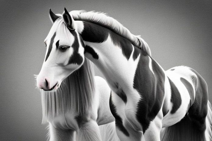 A clydesdale horse in a rural setting